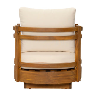 Outdoor Smooth Swivel Chair With Cushions