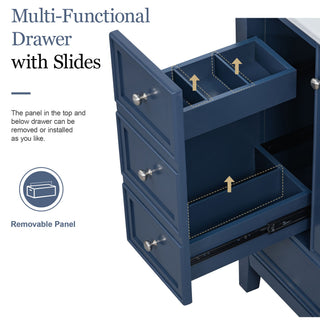 Modern Bathroom Vanity With Sink, 1 Cabinet & 3 Drawers