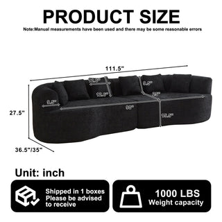 Curved Sectional Sofa With 6 Pillows