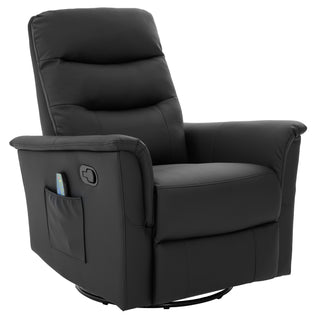 Manual Recliner Chair With 8 Point Massage And Swivel Function