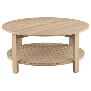 Brookson - Round 2 Piece Coffee And End Table Set - Natural