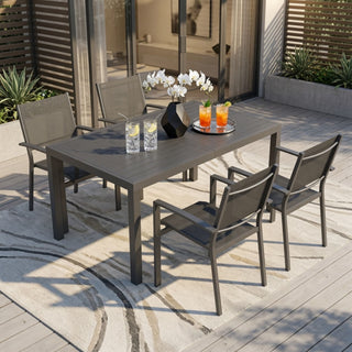 5 Piece Patio Dining Set With Table And Chairs For Outdoor Use - Gray