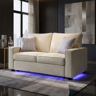 Rita - Loveseat, LED Base Lighting, Cushions And 2 Accent Pillows