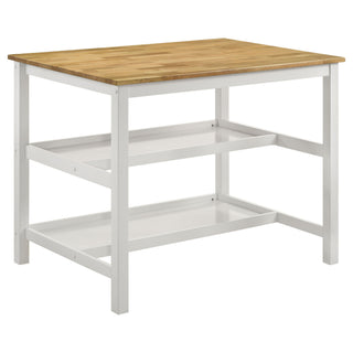 Cowichan - Kitchen Island Counter Table With Pot Rack - White