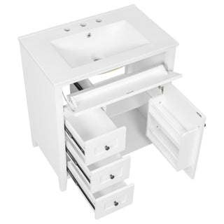 Modern Bathroom Vanity With Sink, 3 Drawers And Adjustable Shelf