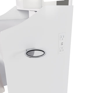 LED Vanity Mirror With Stool, 2 Drawers & 5 Storage Cabinets, Adjustable Lighting Mdf Dressing Table For Bedroom - White