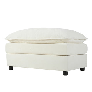 Oversized Chair With Movable Ottoman, Soft Upholstered Lounge Chair