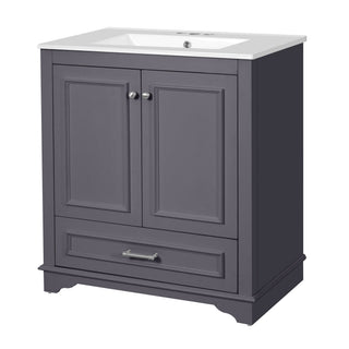 Bathroom Vanity With Sink, Cabinet & 2 Soft Closing Doors & Adjustable Shelf
