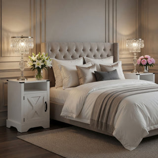 Farmhouse Nightstand, Charging Station & Storage