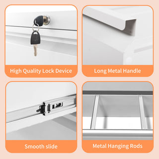 Lateral File Cabinet, Locking Heavy Duty, Anti-Tip Safety Interlock, Vertical Storage For Letter/Legal/A4 Files