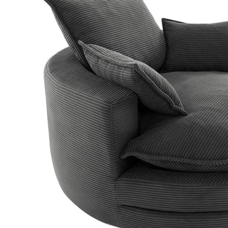 360° Swivel Accent Barrel Chair With Dual Layer Cushion And 3 Removable Pillows