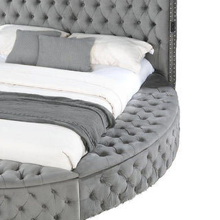 Hazel - 5 Piece Queen Tufted Bedroom Set - Gray