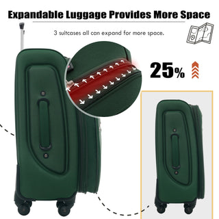 Softside Luggage Expandable Set With Duffel Bag Upright Spinner