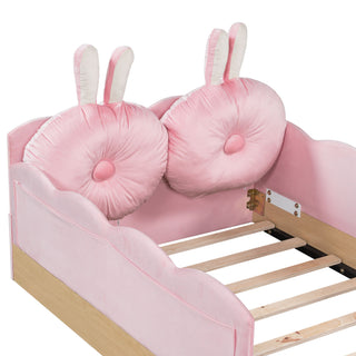 Platform Bed With Animal Pillows And Storage Bags