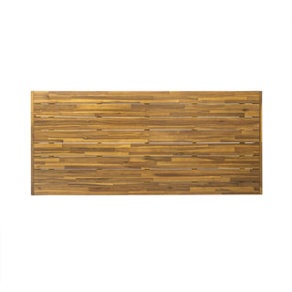 Acacia Wood Patio Dining Table, 69"L Rectangle Outdoor Table - Teak / Black