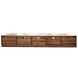 TV Stand, Entertainment Center With Cable Management And Soft Closing Hinges - Walnut