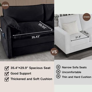 Modern Comfy Deep Seat Modular Sectional Sofa Cloud Couch With Ottoman