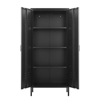 Modern Storage Cabinet With Adjustable Shelves, Magnetic Door Stopper