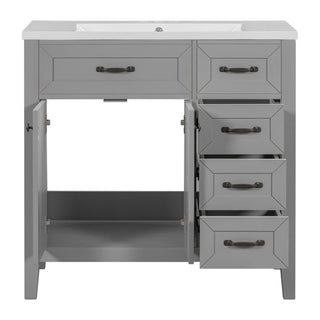 Modern Bathroom Vanity With Sink, Freestanding With Drawers And Doors