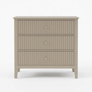 Fluted 3 Drawer Nightstand With Soft Close Slides