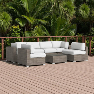 Seating Set With Cushions Handcrafted Wicker Design