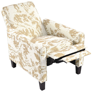 Push Back Upholstered Recliner Armchair