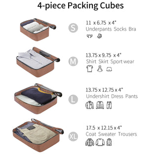 4 Piece Luggage Suitcase Set, Hard Shell Lightweight Expandable Travel Luggage With 4 Packing Cubes
