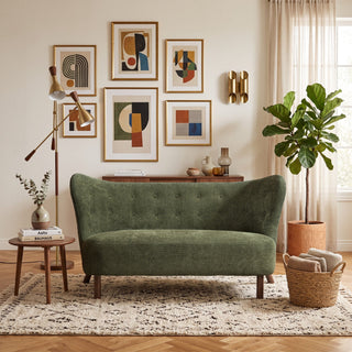 Nordic Chair Laid Back Loveseats With Curved Backres, No Armrests