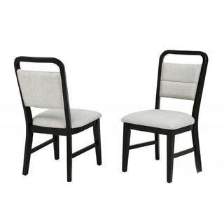 Dining Kitchen Side Chair With Curved Back Design (Set of 2) - Black / Gray