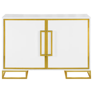 Synchrony - 2 Door Accent Cabinet With Art Deco Trim - White