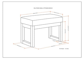 Milltown - Upholstered Ottoman Bench