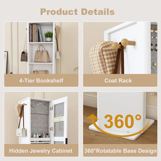 360° Rotating Makeup Cabinet With Full Length Mirror