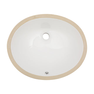 Elegant Ceramic Oval Undermount Bathroom Sink With Overflow
