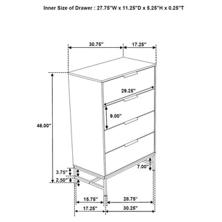 Taraval - 4 Drawer Chest - White