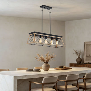 Chandelier Pendant Light For Dining Room Kitchen, 5 Light Fixture With Adjustable Height