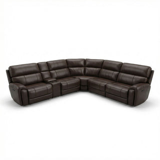 Brazil - Power Sectional With Adjustable Headrest & Footrest - Dark Brown