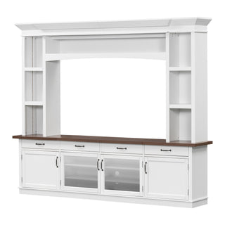 Extra Long TV Stand With 7 Color LED Lights, Adjustable Shelves & Storage Cabinets