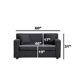 2 In 1 Lounge Chair With 4" Mattress & 2 Throw Pillows - Gray