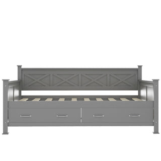 Modern Daybed With 2 Large Drawers, X Shaped Frame