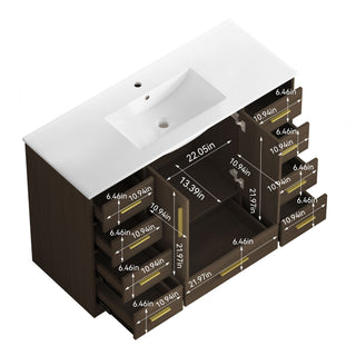 Bathroom Vanity With Abundant Storage 2 Soft Close Doors And 9 Drawers