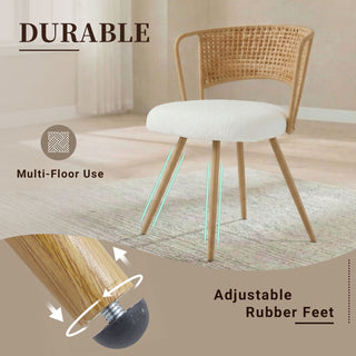 Dining Chairs With Wing Back Design For Kitchen (Set of 2) - Beige / Brown