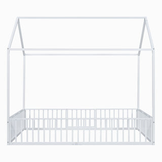 Metal House Bed With Fence And Door