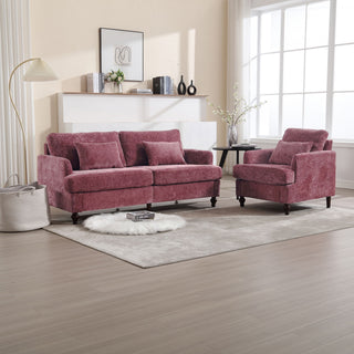 Mid Century Modern Fabric Loveseat Sofa, 2 Seat Upholstered Couch