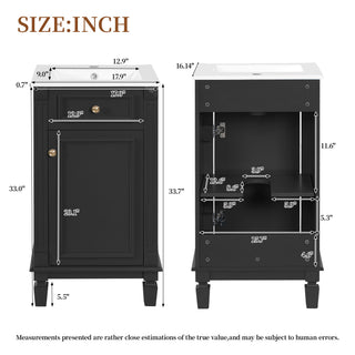 Bathroom Vanity With Sink, Soft-Closing Door, Adjustable Shelf
