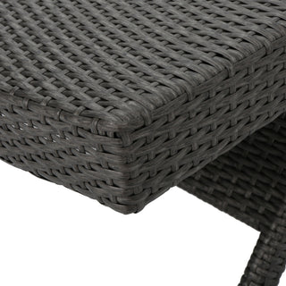 Salem - Contemporary Wicker Chaise Lounge With Arm, Weather Resistant