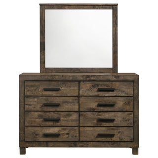 Bren - 8 Drawer Dresser With Mirror - Rustic Brown