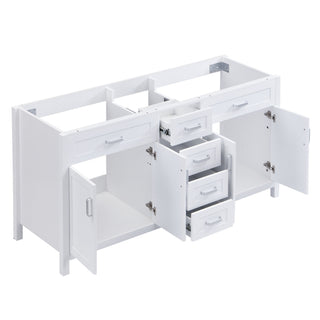 Bathroom Vanity Cabinet Only, Soft Close Doors & Drawers, 4 Drawers & 2 Double Door Cabinets - White