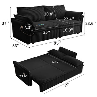 2 In 1 Convertible Sofa Bed, Multi Functional Living Room Furniture