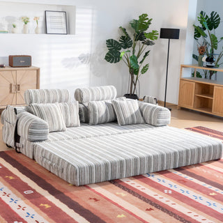 Convertible Sleeper Sofa Bed With High Density Compressed Sponge, Upholstered Couch For Living Room