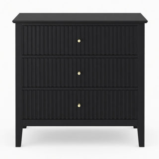 Fluted 3 Drawer Nightstand With Soft Close Slides